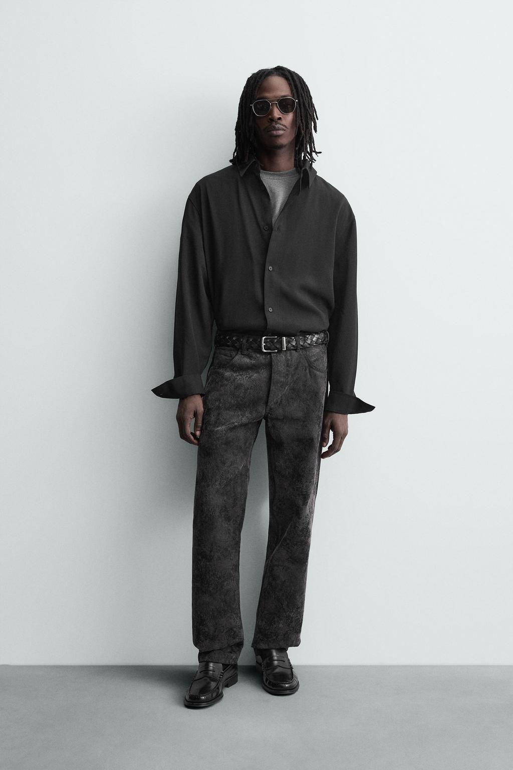 ДЖИНСЫ STRAIGHT FIT ЖАККАРД С АБСТРАКТНЫМ УЗОРОМ