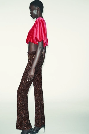 Укороченный вельветовый топ объемного кроя- Заказать в России