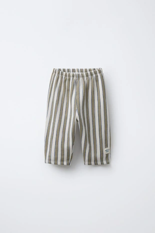 Брюки BAGGY в полоску с нашивкой- Заказать в России