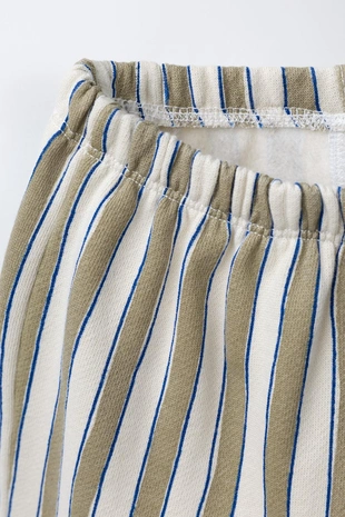 Брюки BAGGY в полоску с нашивкой- Заказать в России