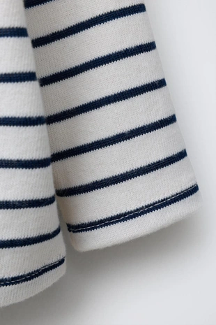 Лонгслив в полоску с нашивкой «тигр» из махровой ткани- Заказать в России