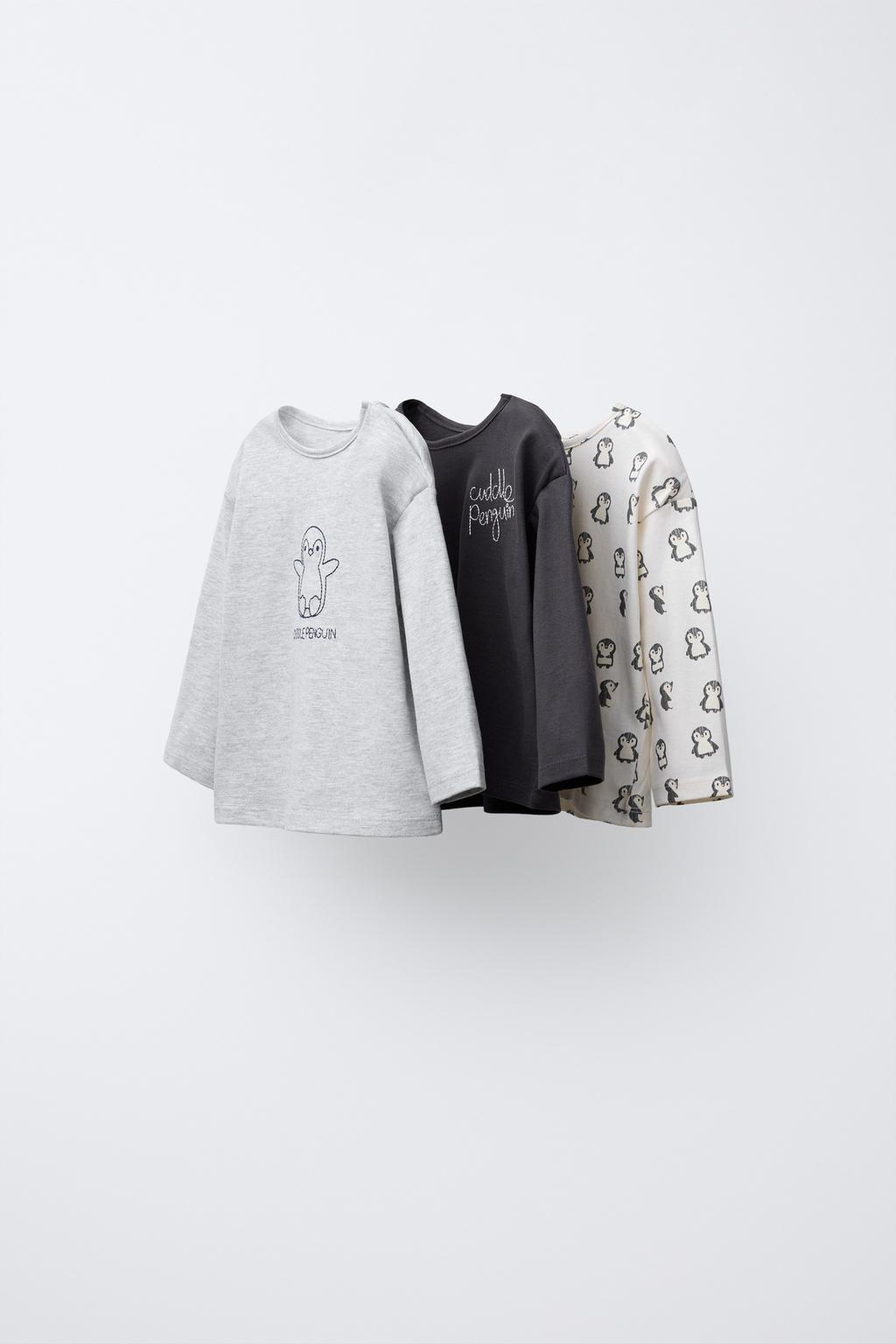 Набор из 3 футболок с пингвинами