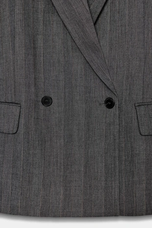 Блейзер в тонкую полоску из смесовой шерсти — ZW COLLECTION- Заказать в России