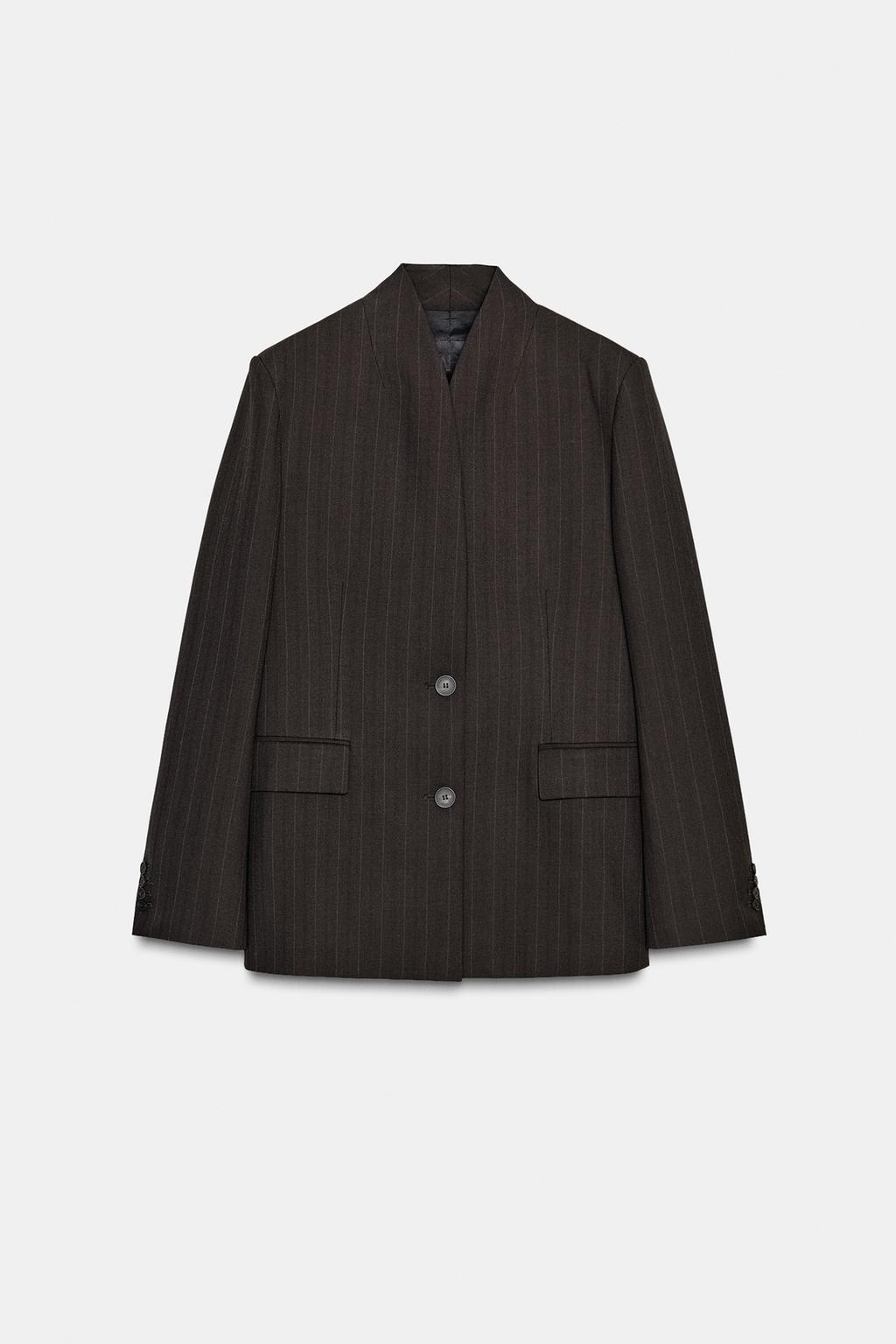 БЛЕЙЗЕР В ТОНКУЮ ПОЛОСКУ С ШАРФОМ — ZW COLLECTION LIMITED EDITION