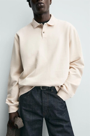 Поло REGULAR FIT с рельефным узором- Заказать в России