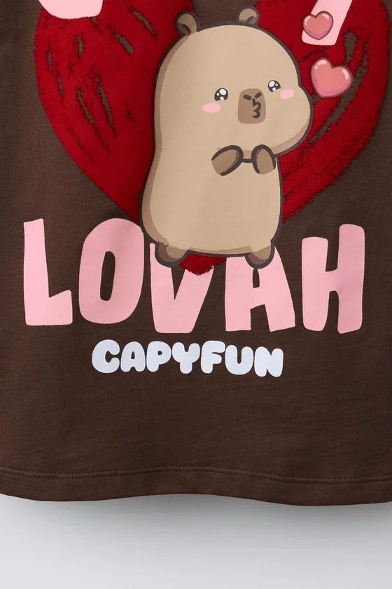 ФУТБОЛКА Капибара CAPYFUN © С РЕЛЬЕФНЫМ ПРИНТОМ