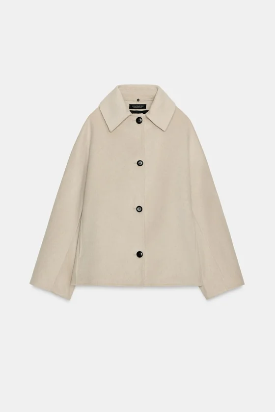 КУРТКА С ШЕРСТЬЮ И ВОРОТНИКОМ ИЗ ИСКУССТВЕННОГО МЕХА — коллекция Zara «ZW»
