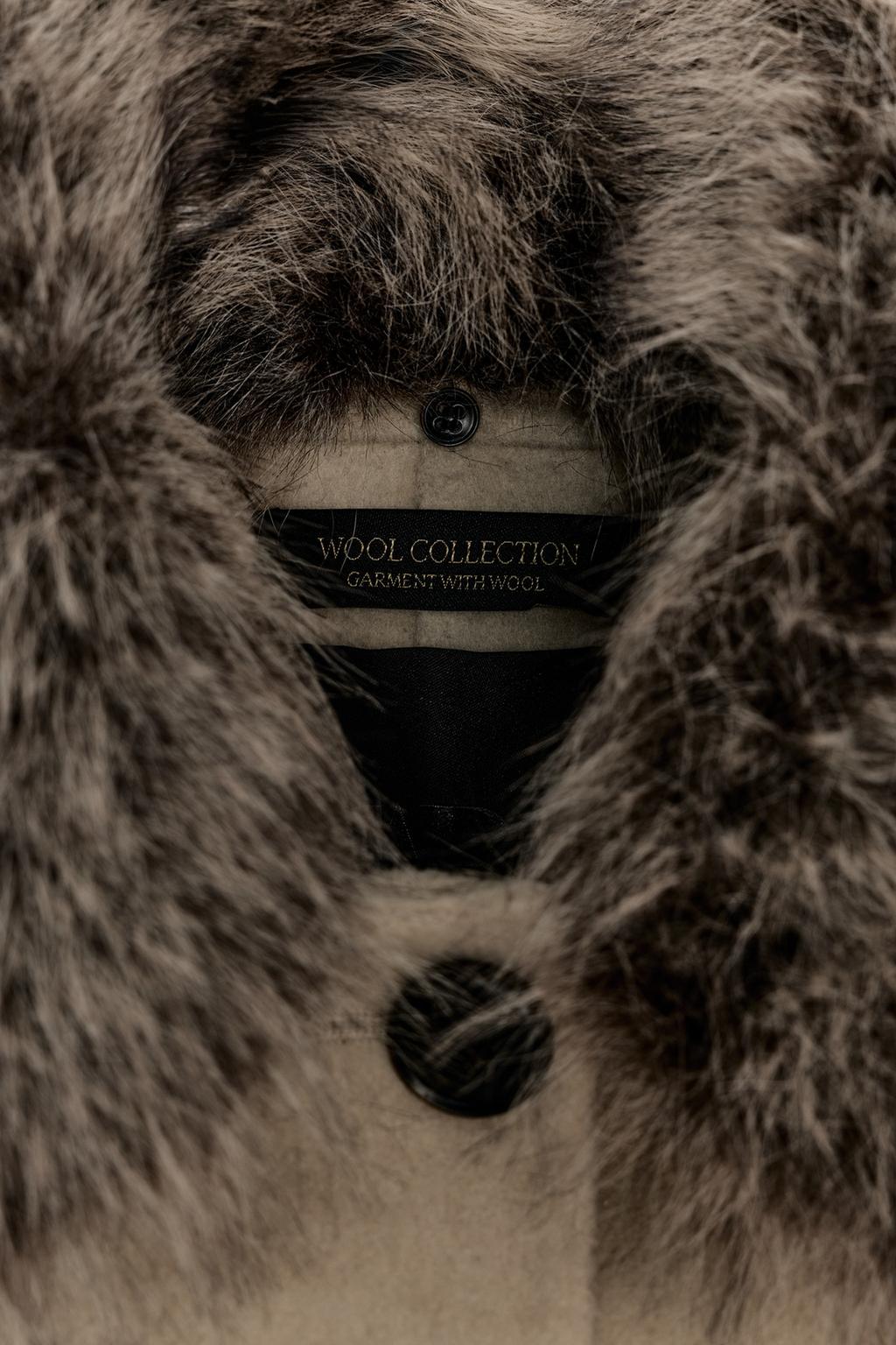 КУРТКА С ШЕРСТЬЮ И ВОРОТНИКОМ ИЗ ИСКУССТВЕННОГО МЕХА — ZW COLLECTION