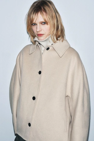 Куртка с шерстью и воротником из искусственного меха — ZW COLLECTION- Заказать в России