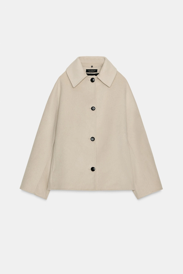 Жакет из шерстяной смеси с искусственным мехом zw collection