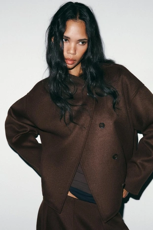 Мягкая куртка с запахом- Заказать в России