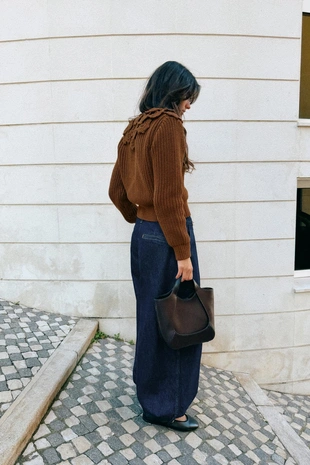 Кардиган вязаный с цветочным узором- Заказать в России