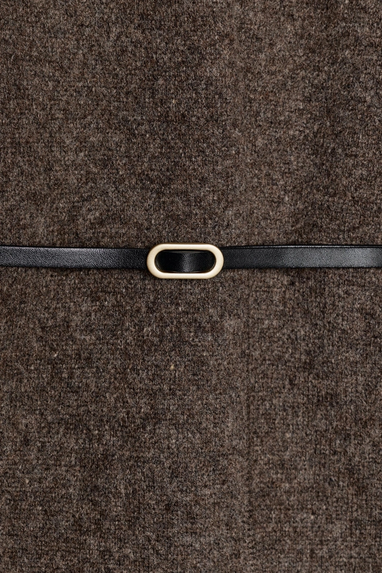 Кардиган облегающего покроя из 100% шерсти с поясом