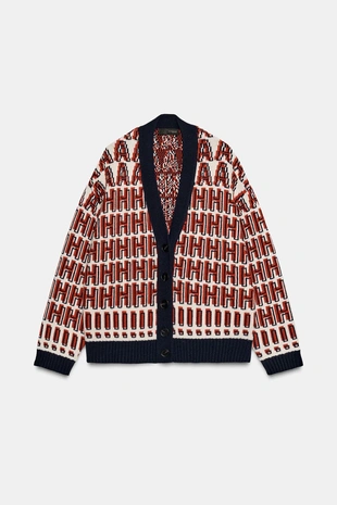 Кардиган оверсайз с вязаным узором HOME ALONE ™- Заказать в России