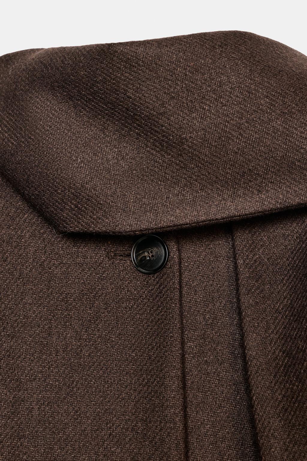 КОРОТКОЕ ПАЛЬТО ИЗ СМЕСОВОЙ ШЕРСТИ С ШАРФОМ