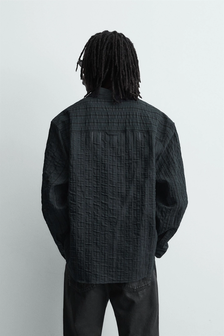 Рубашка в полоску из жаккарда