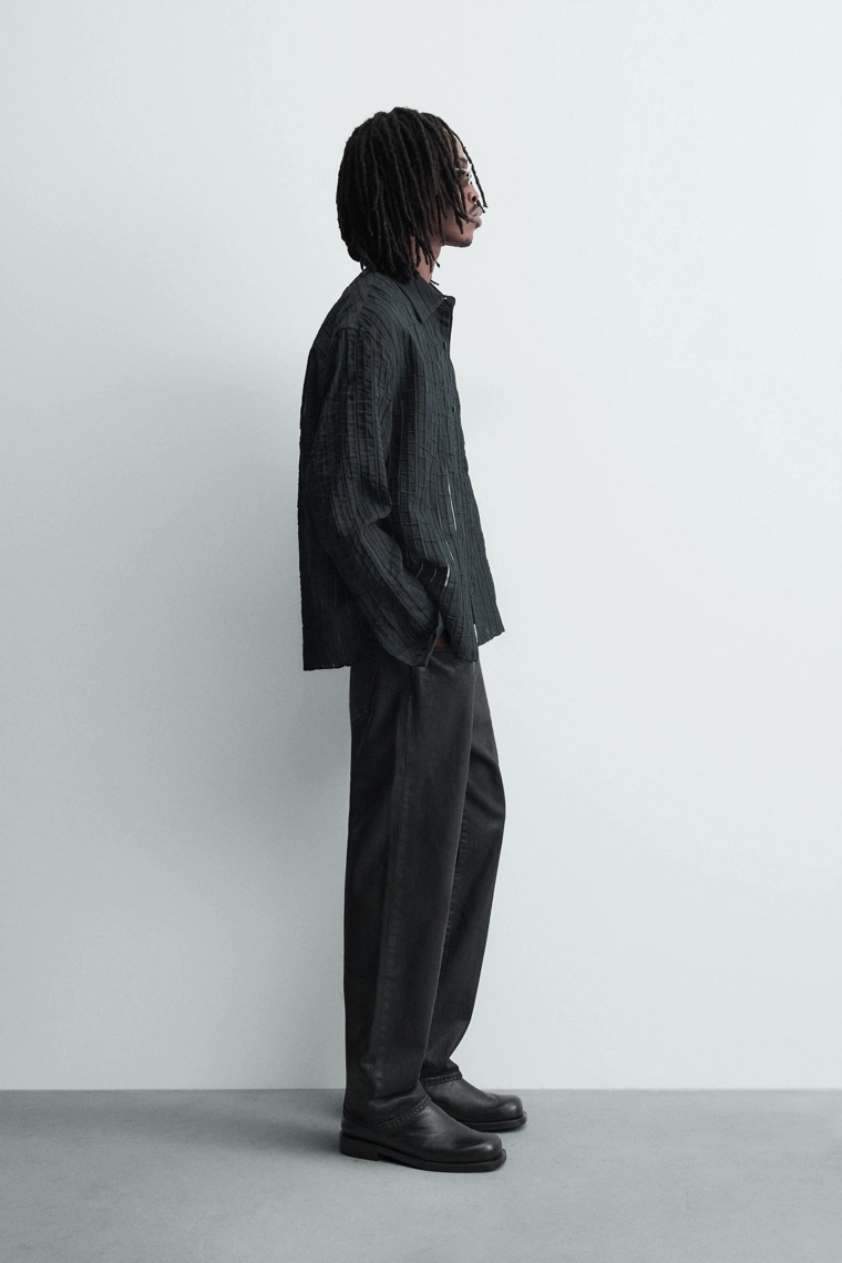 Рубашка в полоску из жаккарда