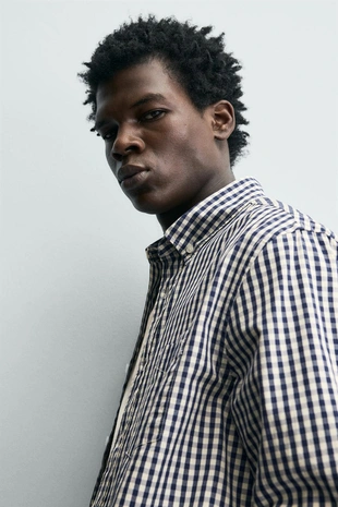 Рубашка в клетку с карманом- Заказать в России