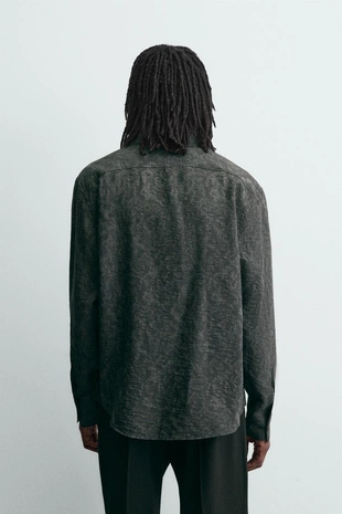 Рубашка струящегося покроя JACQUARD с цветочным узором- Заказать в России