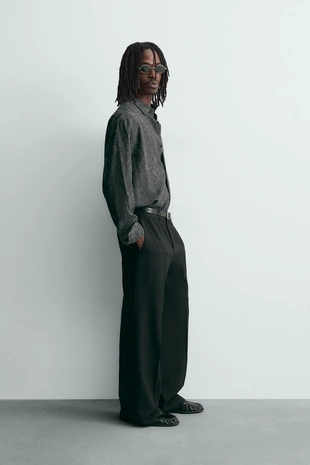 Рубашка струящегося покроя JACQUARD с цветочным узором- Заказать в России