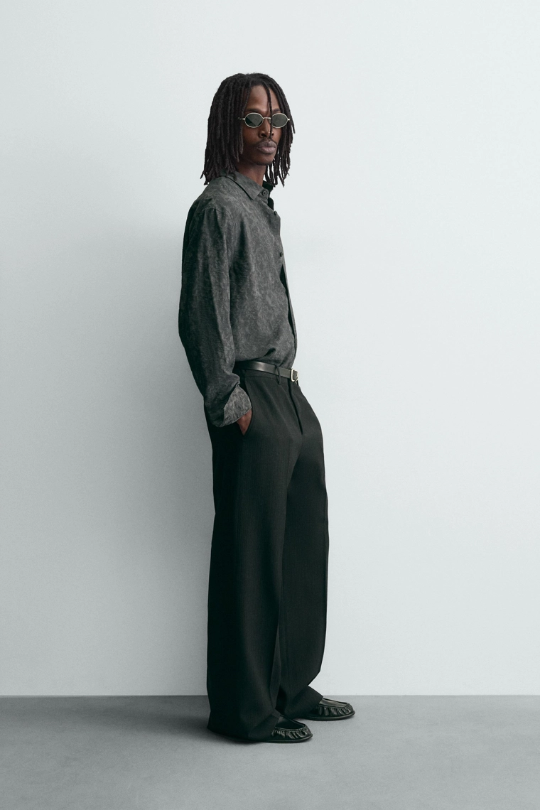 Рубашка с жаккардовым цветочным узором