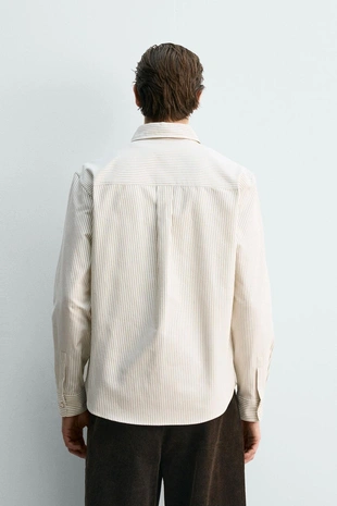 Рубашка структурная оксфорд в полоску- Заказать в России