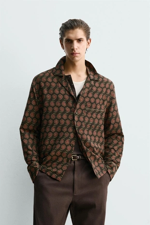 Рубашка струящегося покроя с принтом пейсли- Заказать в России