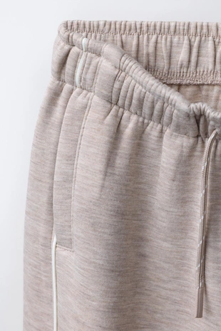 Sand / Marl | 8054/609/081 - Zara Брюки WIDE LEG GYM с контрастными вставками