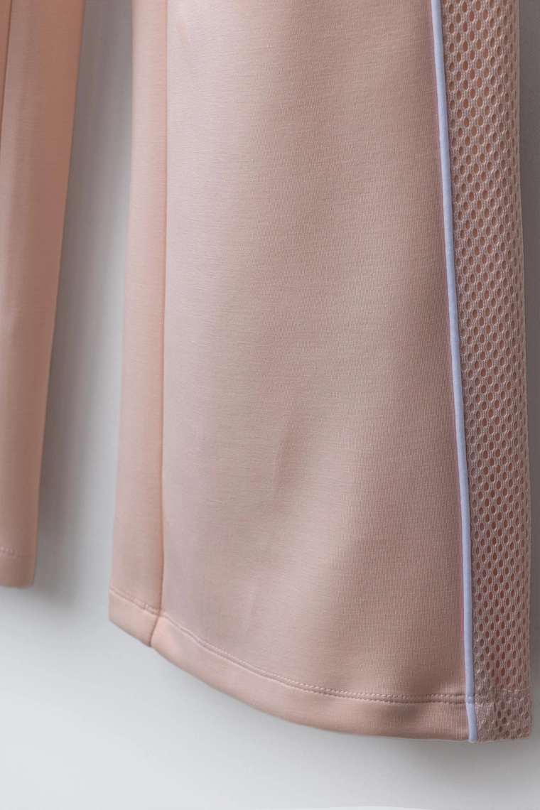 Прямые брюки с вставками из сетки