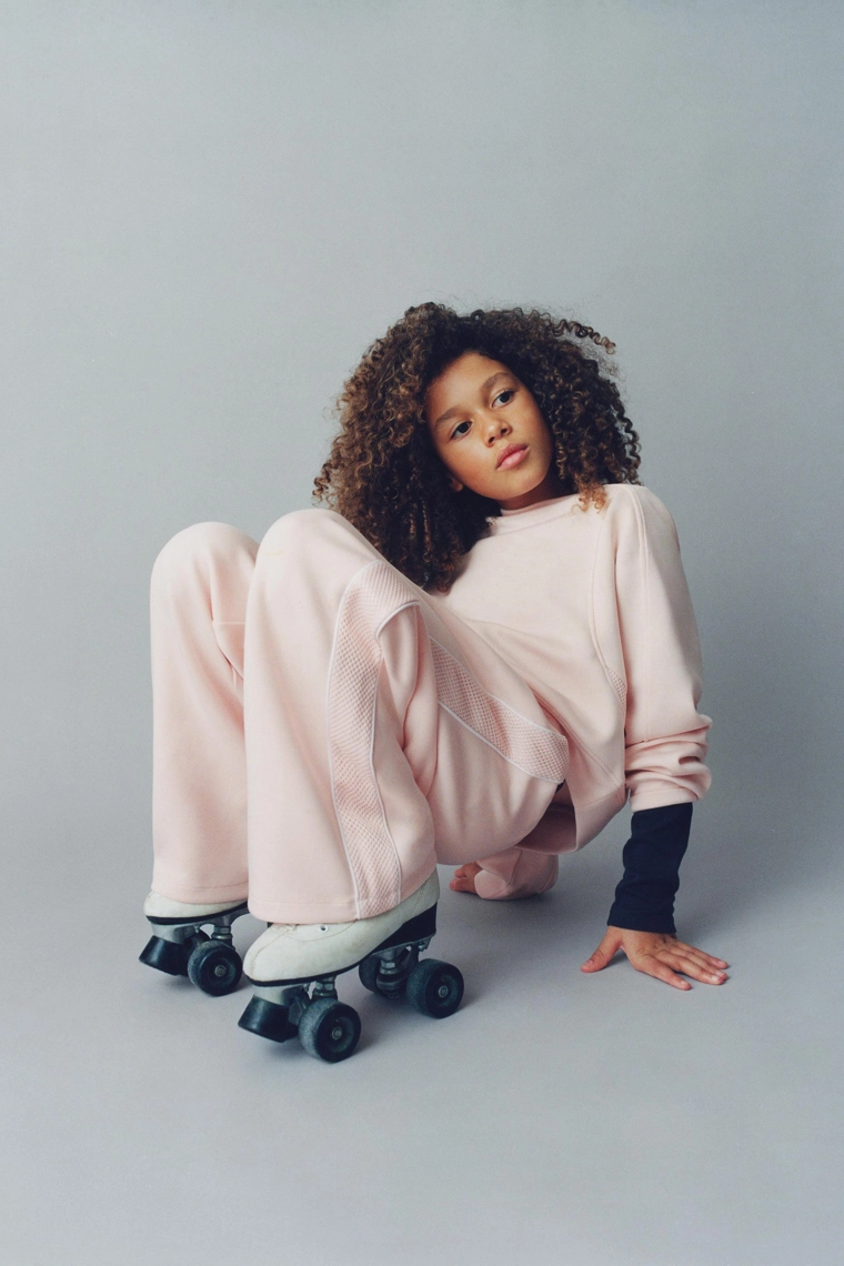 Прямые брюки с вставками из сетки