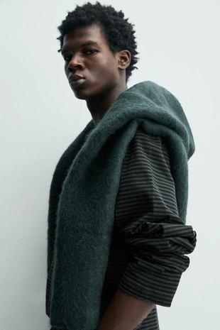 Хлопковая футболка в полоску с эффектом потертости- Заказать в России