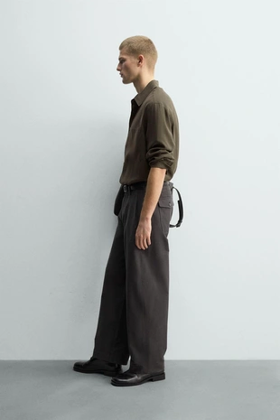 Рубашка струящегося покроя с карманом