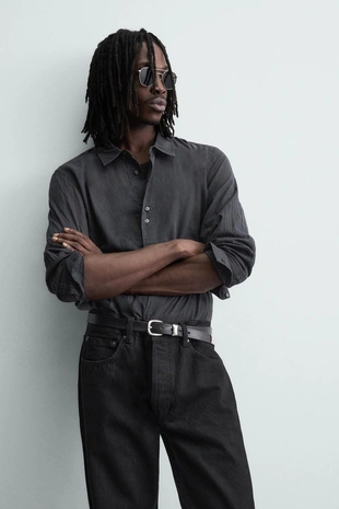 Рубашка из мягкого денима- Заказать в России