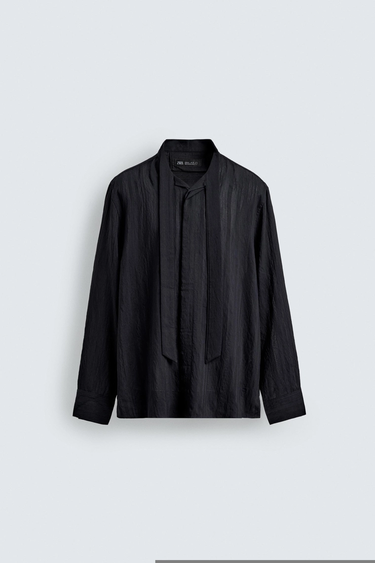 Рубашка с завязкой из плавного материала