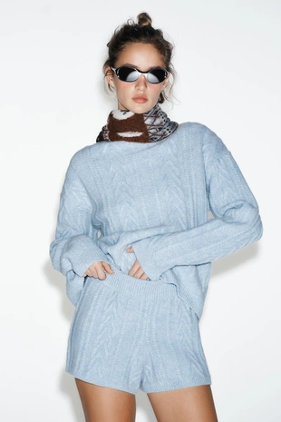 Шорты из 80% шерсти с косами — SKI COLLECTION- Заказать в России