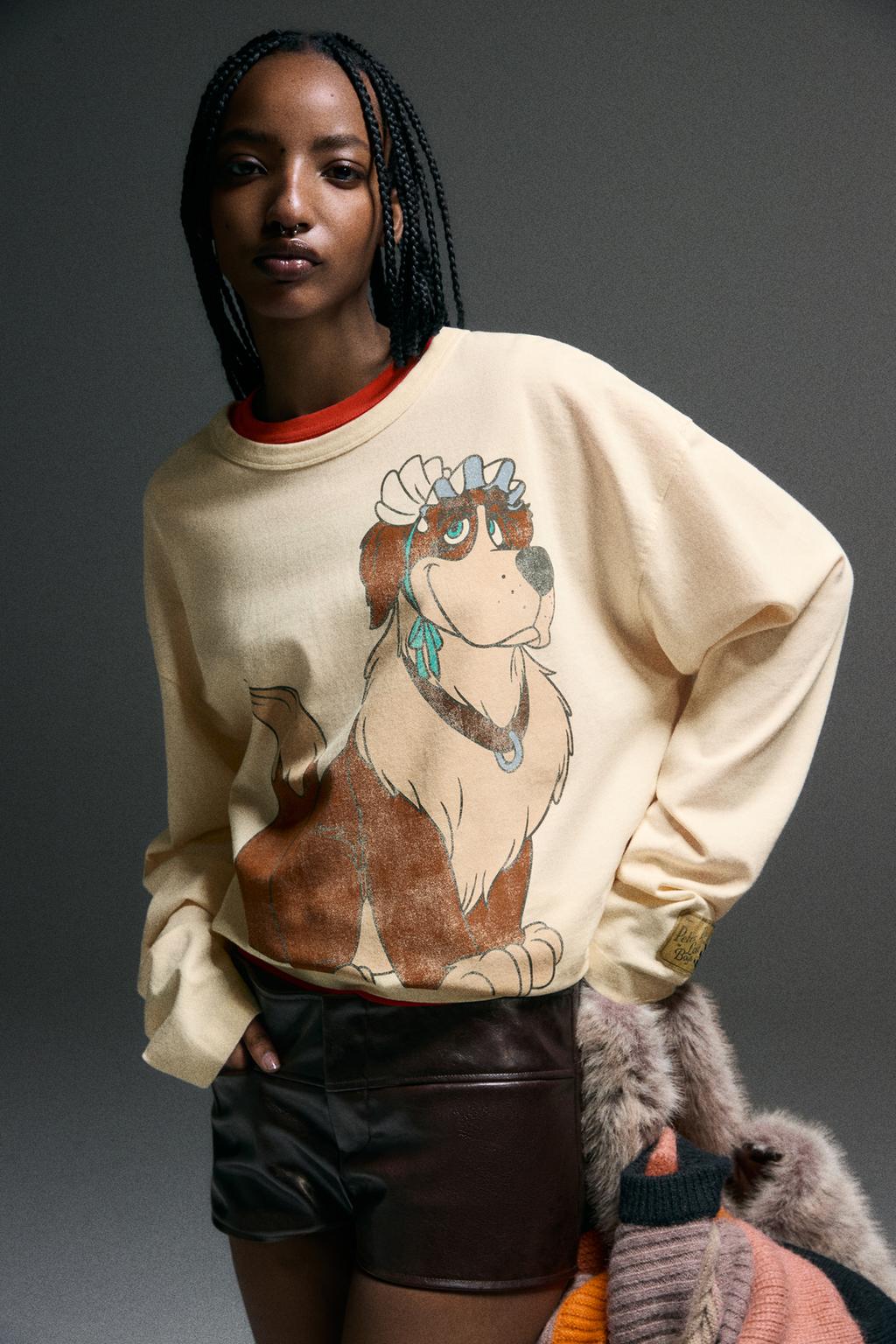 КОМБИНИРОВАННЫЕ МИНИ-ШОРТЫ ИЗ ИСКУССТВЕННОЙ КОЖИ HARRY LAMBERT FOR ZARA X DISNEY