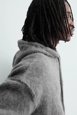 Толстовка из вязаного материала с начесом- Заказать в России