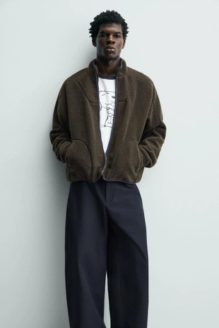 Толстовка из искусственной овчины на молнии- Заказать в России