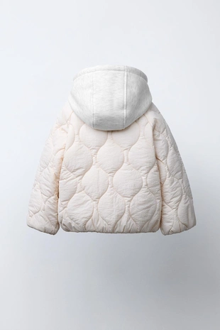 Стеганая куртка с капюшоном и вышивкой в виде медведя- Заказать в России