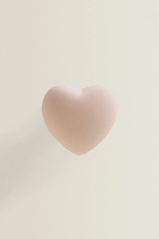 Pastel pink | 6630/555/621 - Zara Набор детских керамических ручек для дверей в форме сердец (набор из 2 штук)