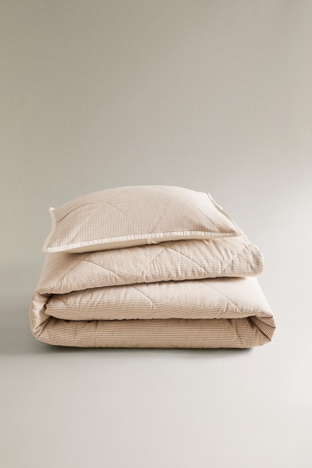 Детское хлопковое одеяло в полоску