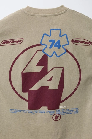 Футболка с принтом «RIDER» и двойными рукавами- Заказать в России