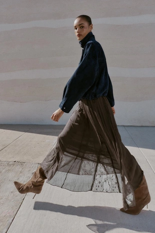 Юбка годе с кружевом- Заказать в России