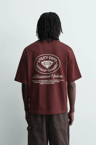 Футболка с контрастным принтом- Заказать в России