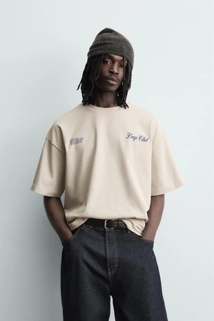 Футболка с контрастным принтом- Заказать в России