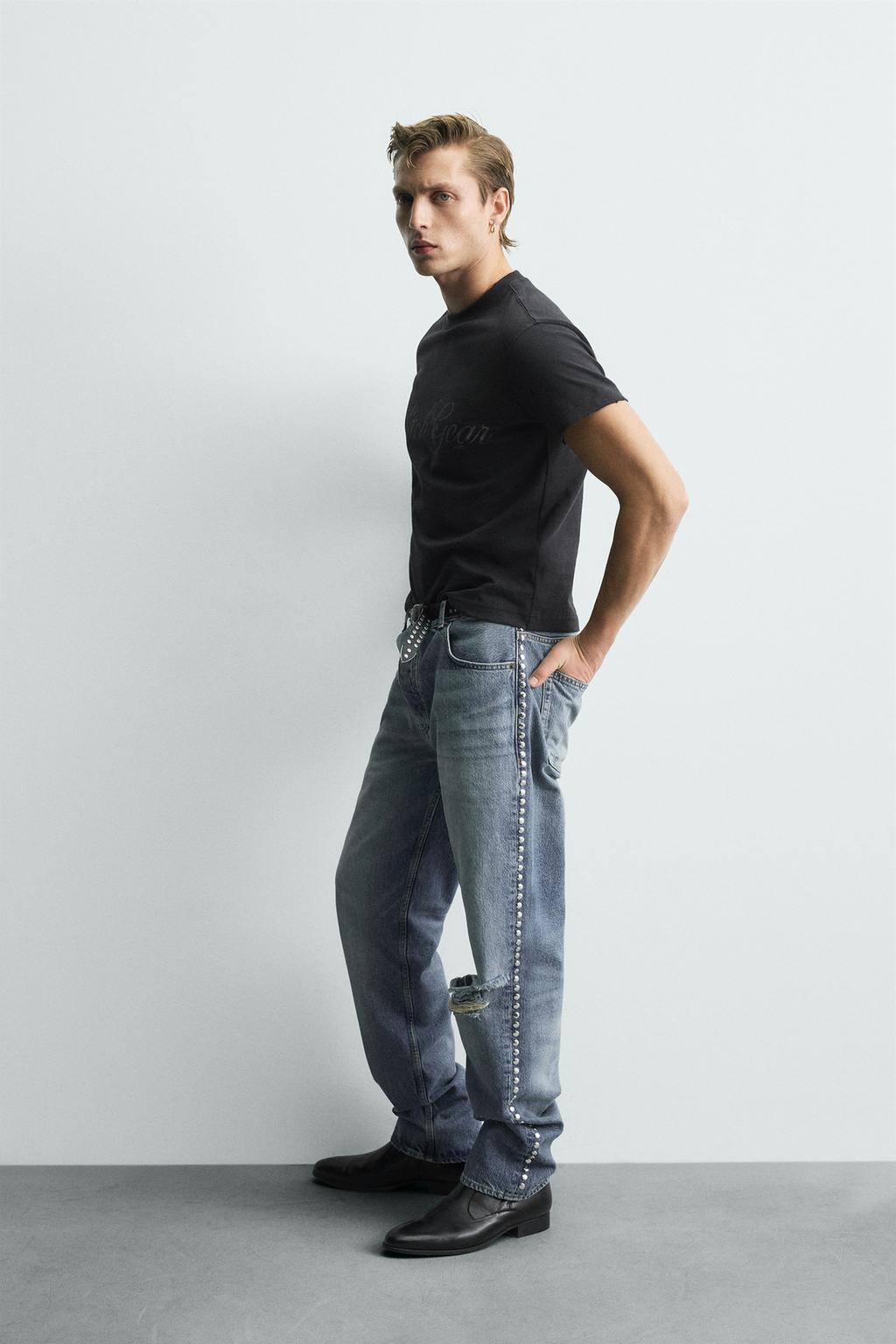 УКОРОЧЕННАЯ ФУТБОЛКА С НАДПИСЬЮ И ЭФФЕКТОМ ПОТЕРТОСТИ