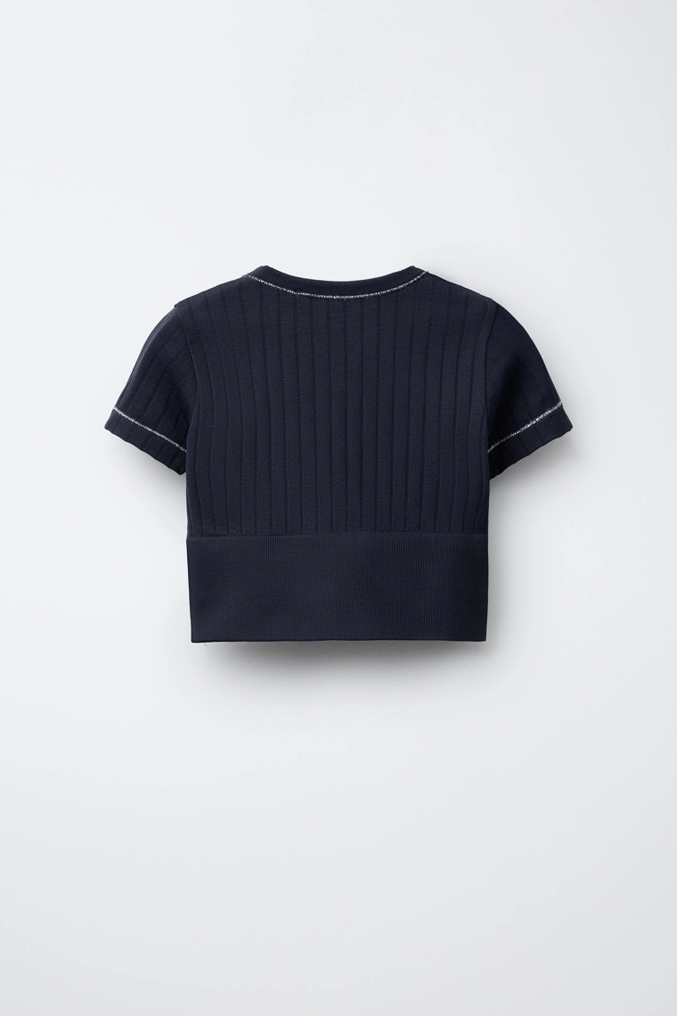 Футболка для тренировок без швов с блестящей окантовкой