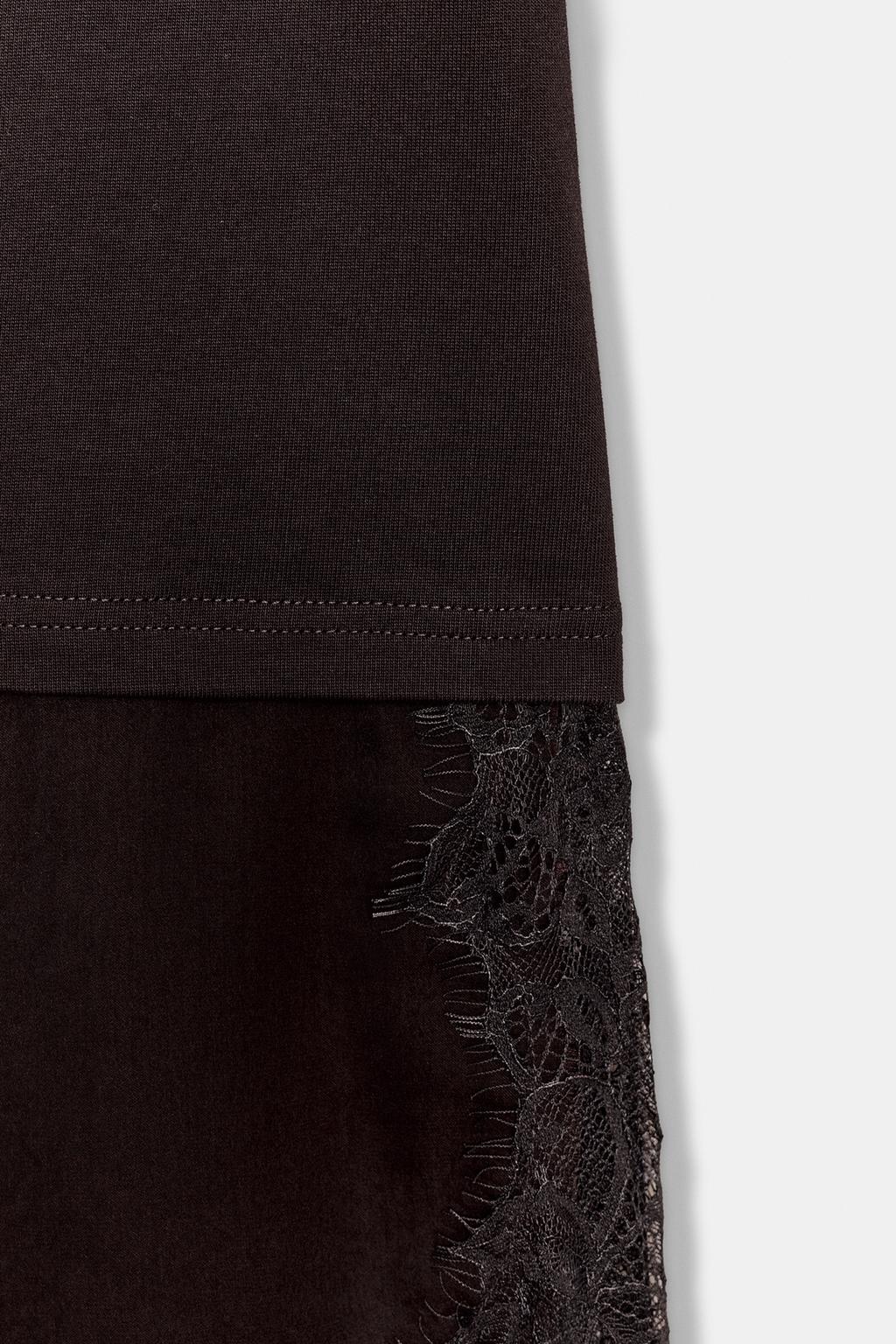 КОМБИНИРОВАННАЯ ФУТБОЛКА С КРУЖЕВОМ