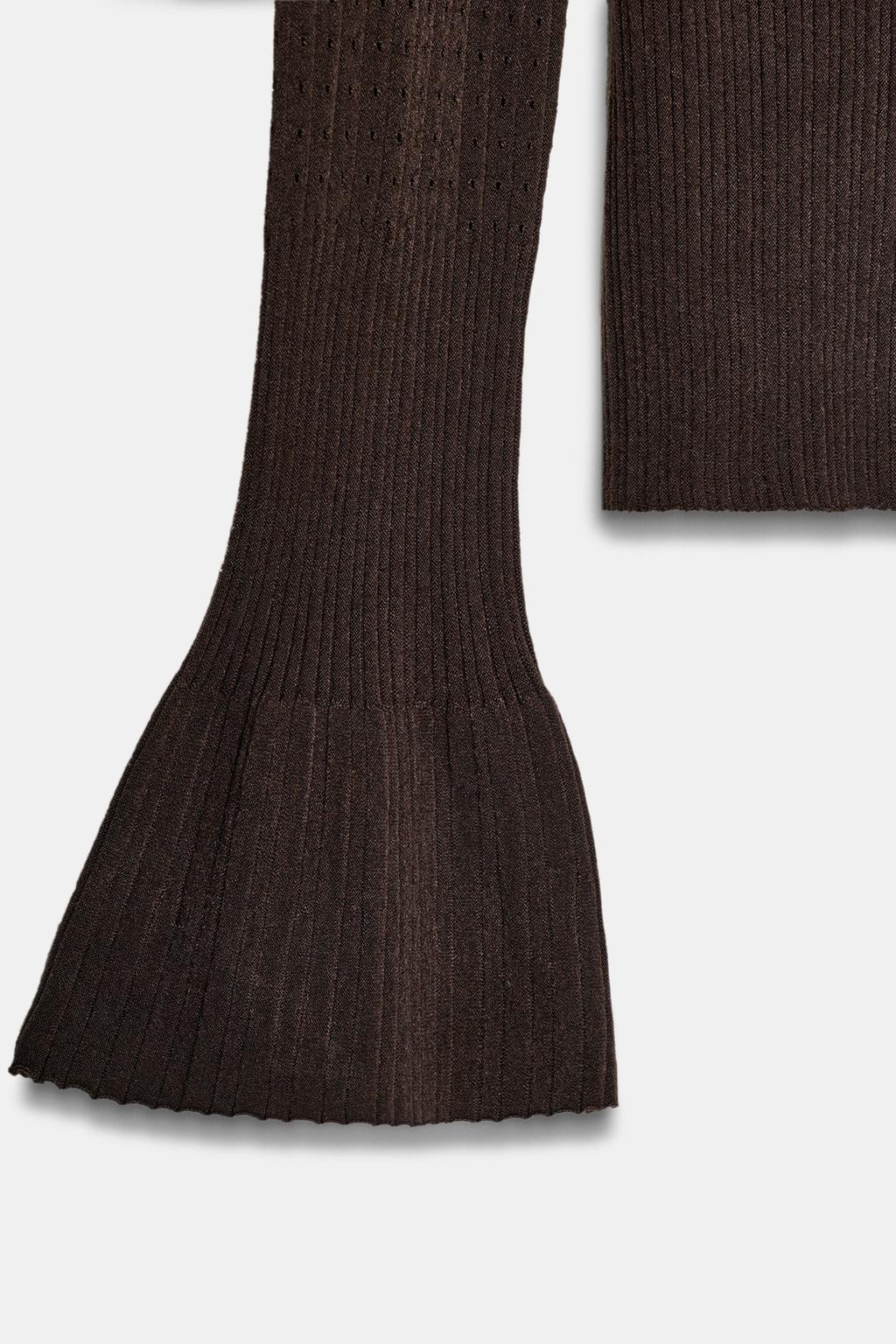 ПРИТАЛЕННЫЙ ДЖЕРСИ В РУБЧИК С РУКАВАМИ КЛЕШ