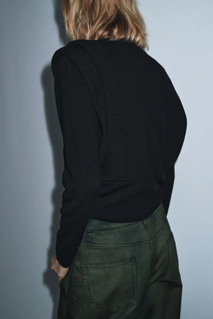 Вязаный свитер с погонами- Заказать в России